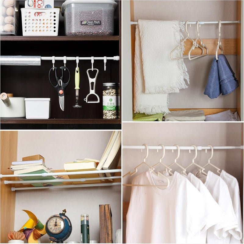 OEH 3 Pcs Tension Rod, Tension Curtain Rod, No Drilling Spring Rod Short Tension Rods, Rustproof Small Tension Rod, Mini Thin Tension Rods for Closet, Cabinets, Cupboard, Kitchen (16-28 inch) - Image 2